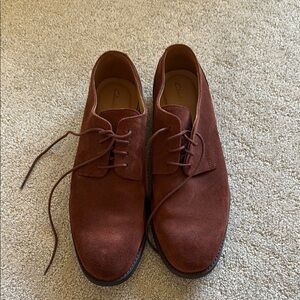 Clarks Brown Leather Derby Oxfords
